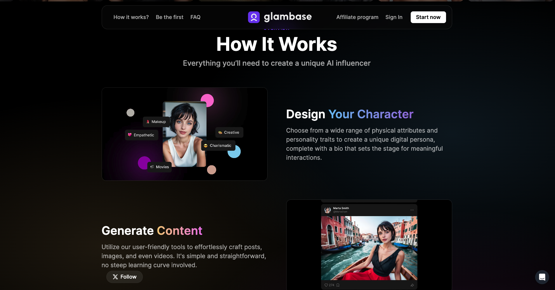 Glambase: La Piattaforma per la Creazione di Influencer AI